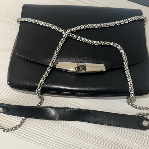 Black Leather Chain Shoulder Bag - Picture 8 of 8